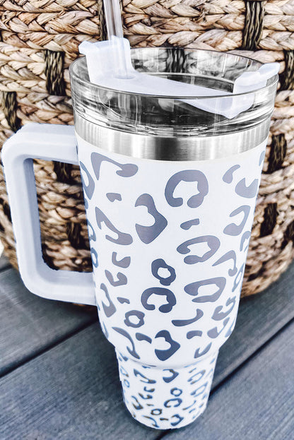 White Leopard Spotted 304 Stainless Double Insulated Cup 40oz