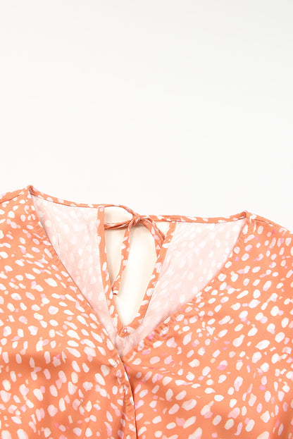 Orange Animal Spotted Print Romper